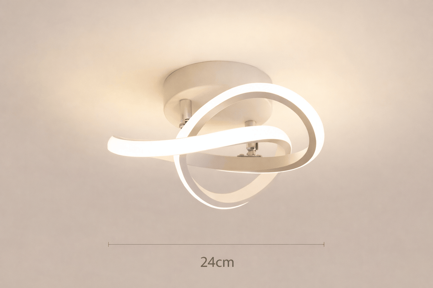 Luminaire plafond moderne blanc 24 cm – design spirale LED.1