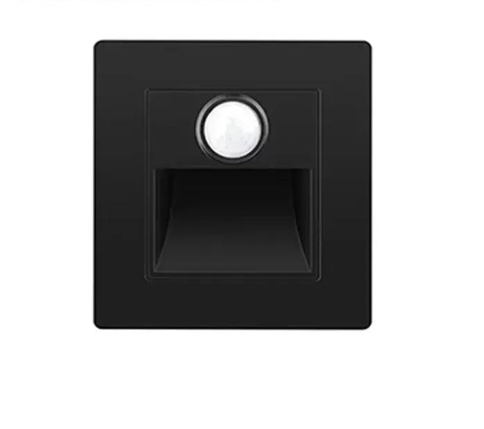 Applique murale escalier LED noire, vue rapprochée du design mural