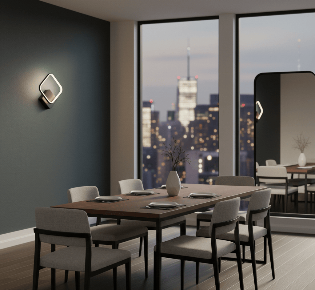 Applique murale cuisine LED dans une salle à manger moderne, éclairage mural élégant