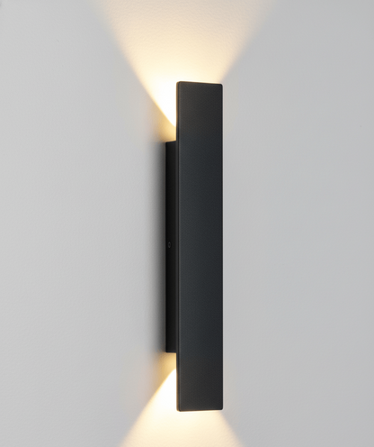 Applique murale design LED noire, éclairage mural moderne avec lumière haut et bas