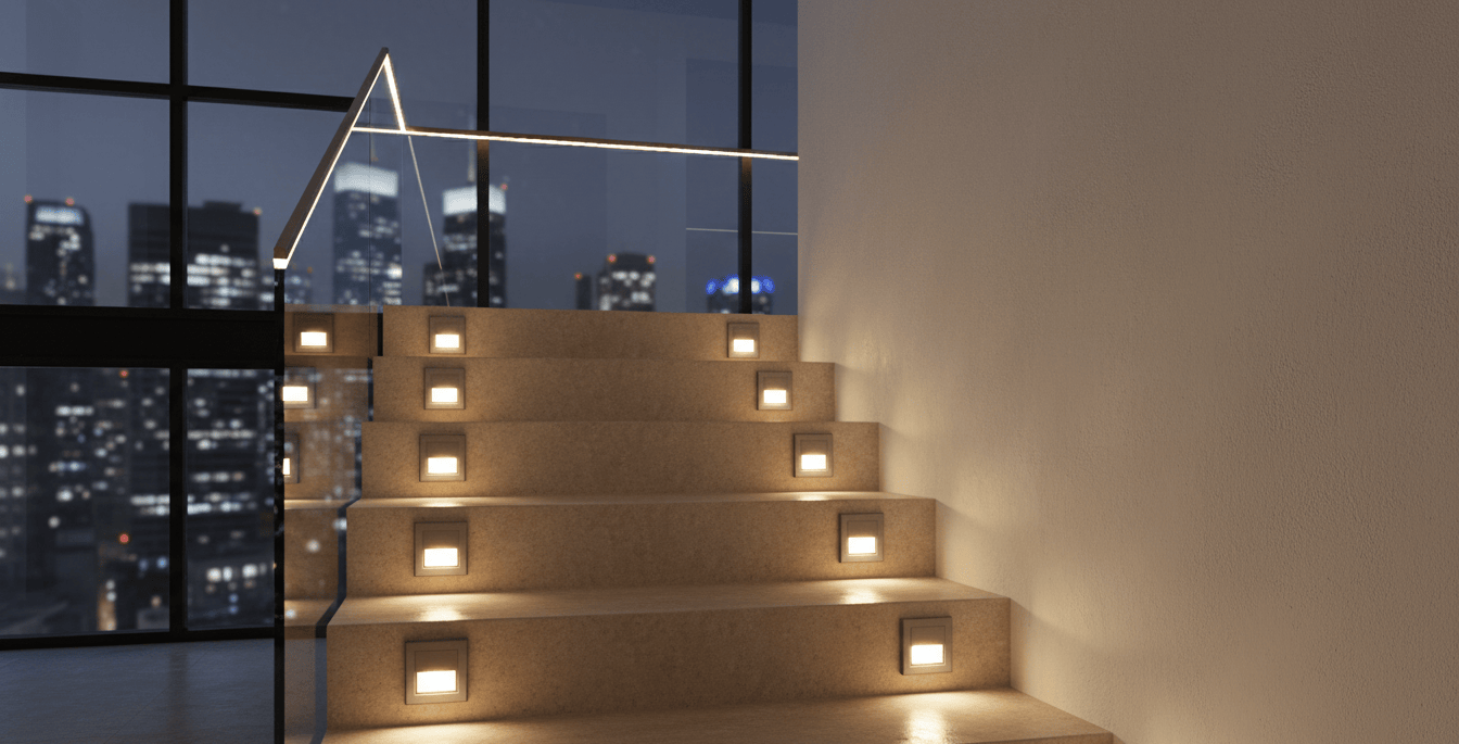 Applique murale escalier LED pour éclairage d’ambiance dans un escalier intérieur