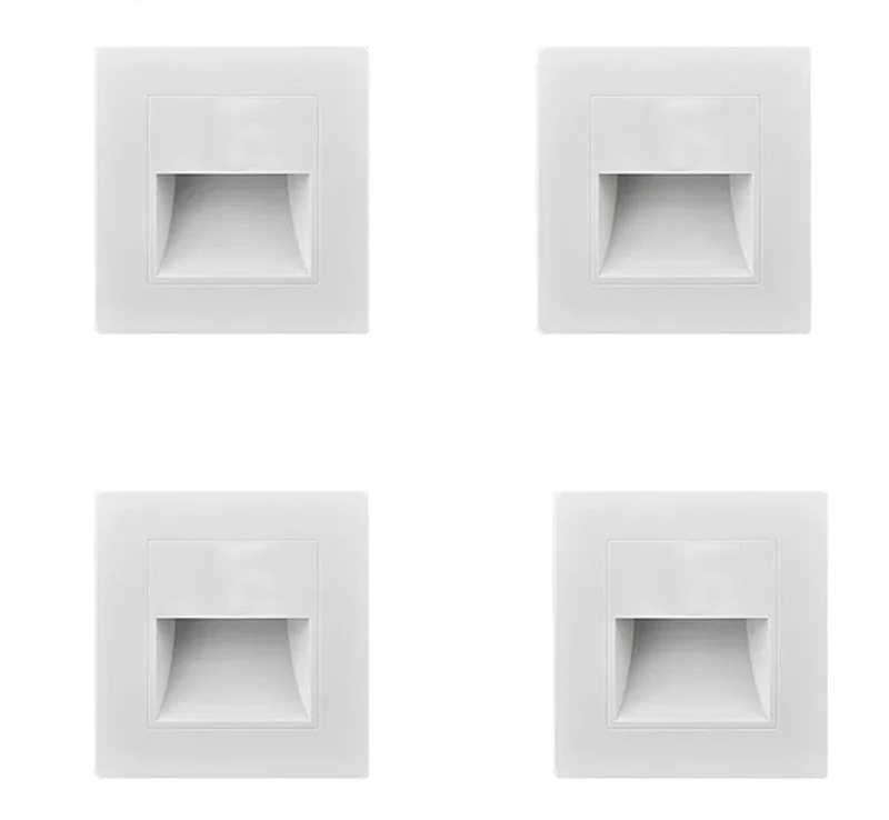 Lot de 4 appliques murales escalier LED blanches pour éclairage intérieur