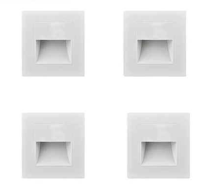 Lot de 4 appliques murales escalier LED blanches pour éclairage intérieur