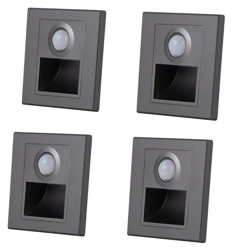 Pack d’appliques murales escalier LED noires pour éclairage mural intérieur