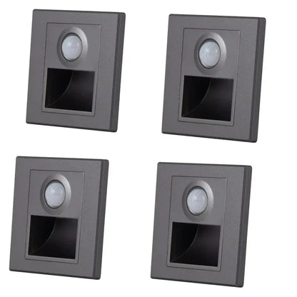Pack d’appliques murales escalier LED noires pour éclairage mural intérieur