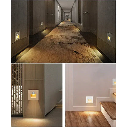 Applique murale escalier LED installée dans un intérieur moderne