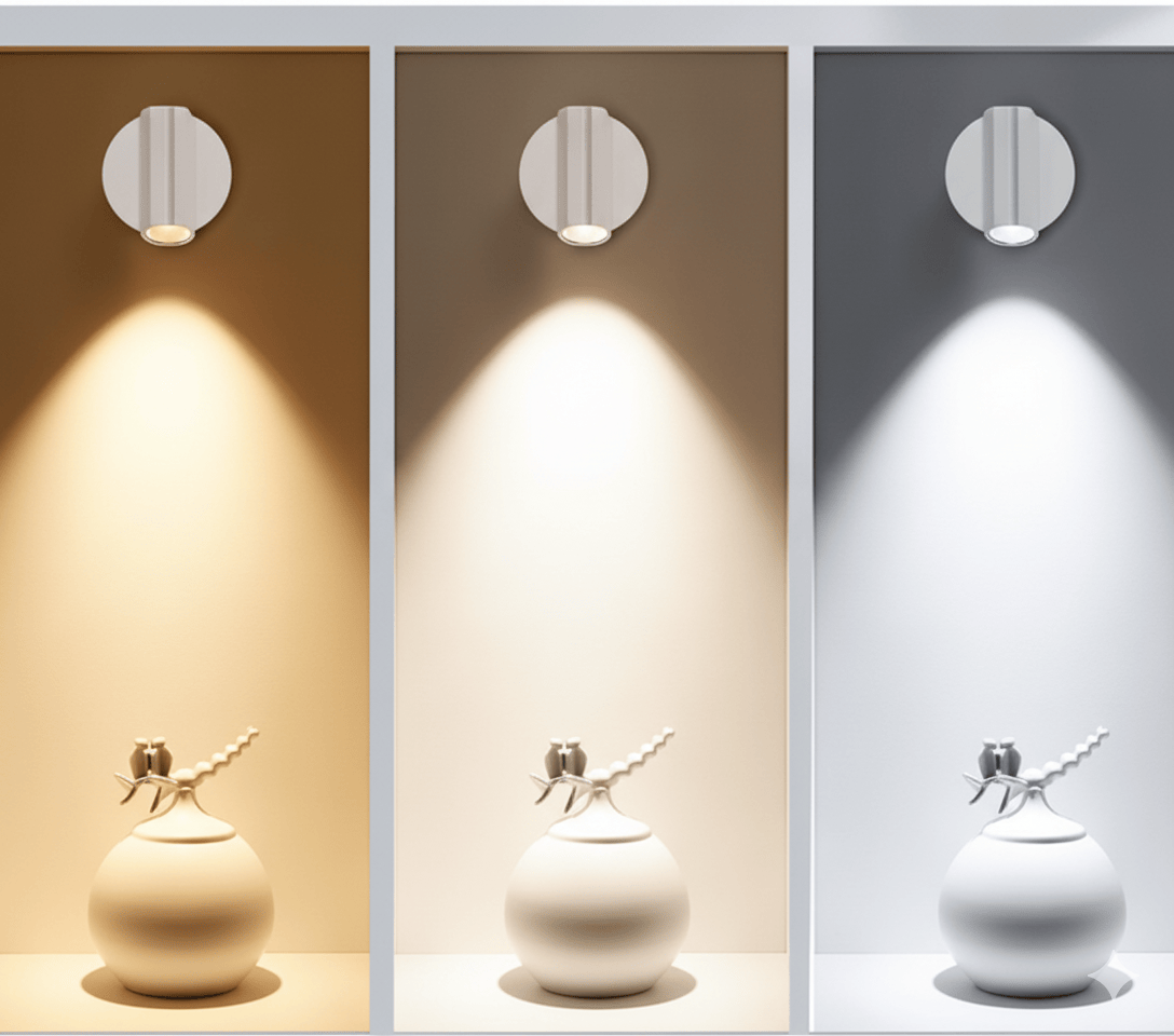 Applique murale intérieur LED projetant plusieurs faisceaux lumineux sur un mur moderne