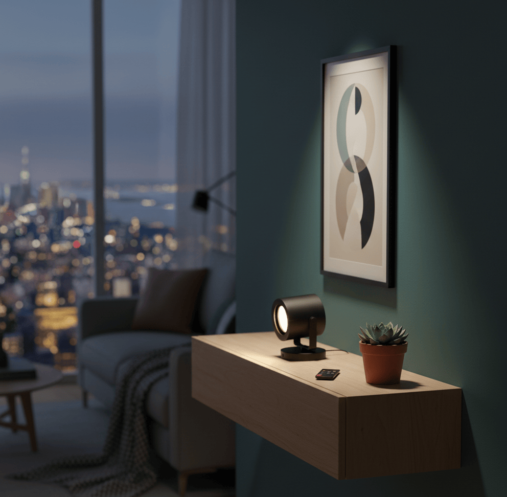Applique murale led dans un salon moderne, éclairage mural d’ambiance élégant