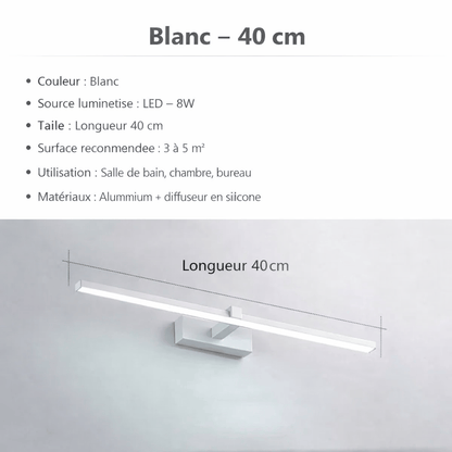 Applique murale LED salle de bain 40 cm