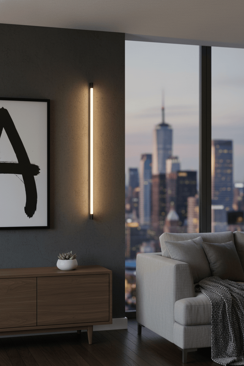 Applique murale salon LED dans un intérieur moderne et élégant