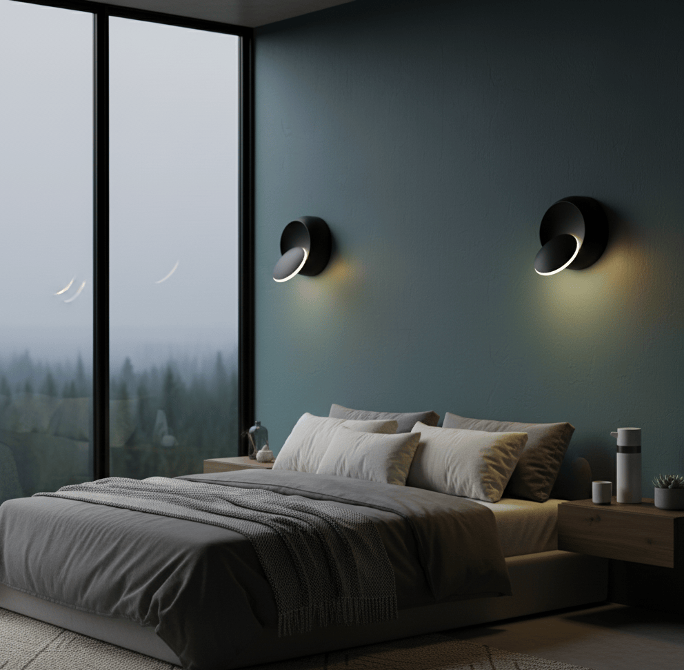 Applique murale sans fil dans une chambre, lampe murale LED pour ambiance chaleureuse