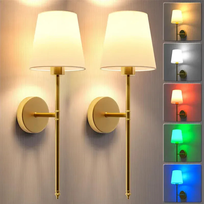 Applique murale sans fil LED rechargeable avec télécommande et plusieurs modes d’éclairage