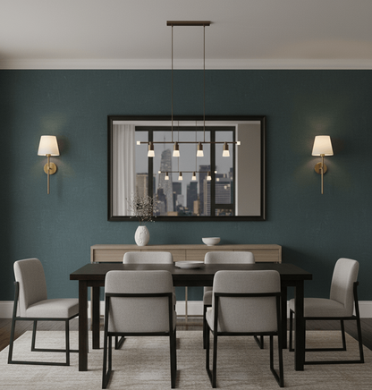 Applique murale sans fil LED design installée dans un salon moderne pour éclairage décoratif