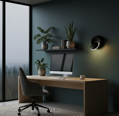 Applique murale sans fil dans un salon moderne, éclairage LED d’ambiance élégant