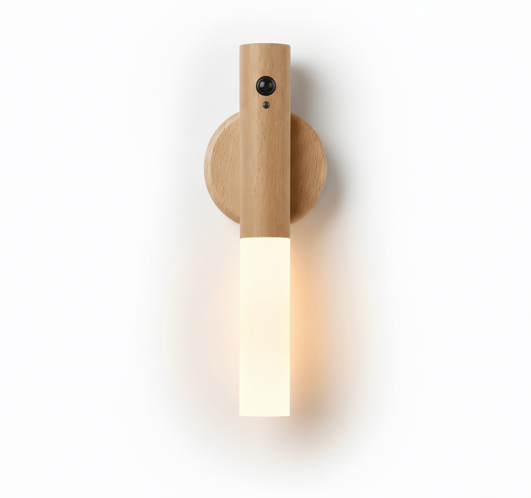 applique tete de lit en bois design avec éclairage led, luminaire mural moderne pour chambre adulte ou hotel