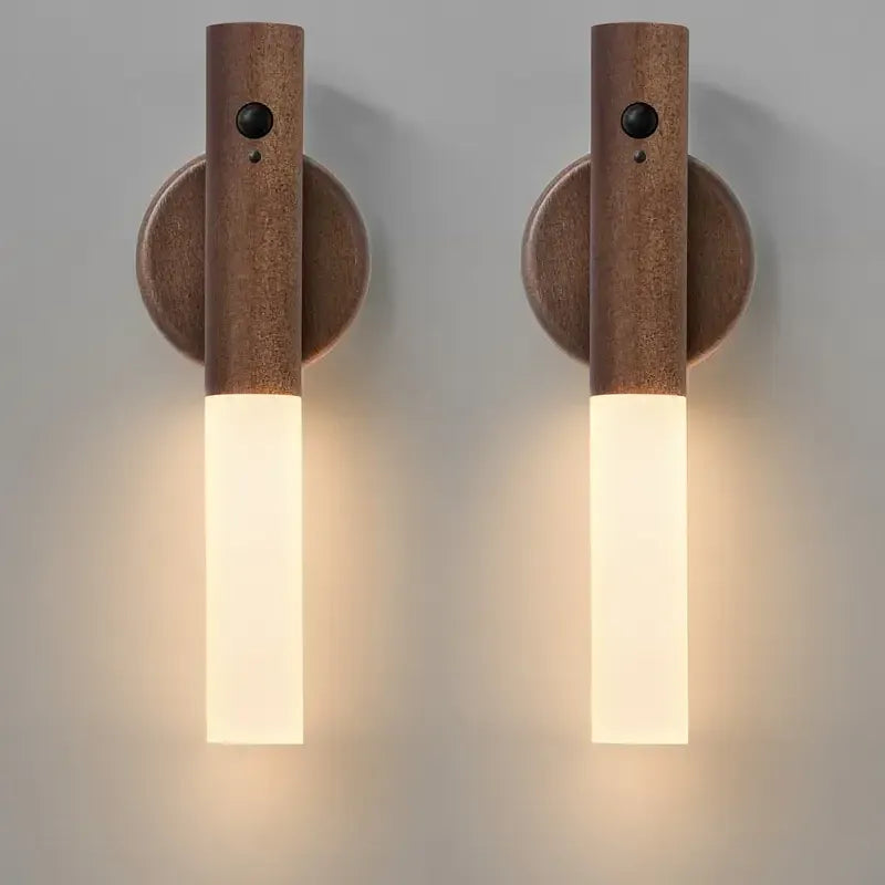 applique tete de lit en bois frene clair, luminaire mural led minimaliste pour chambre moderne