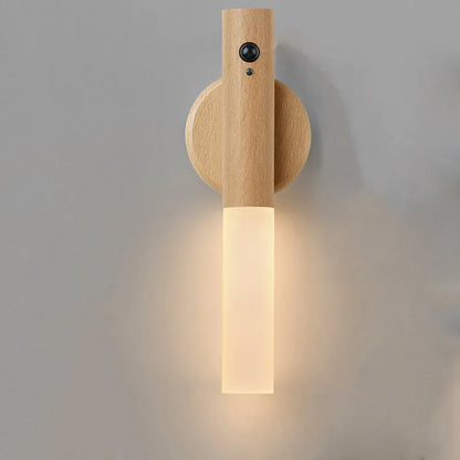applique tete de lit en bois noyer walnut, lampe murale led design pour chambre elegante