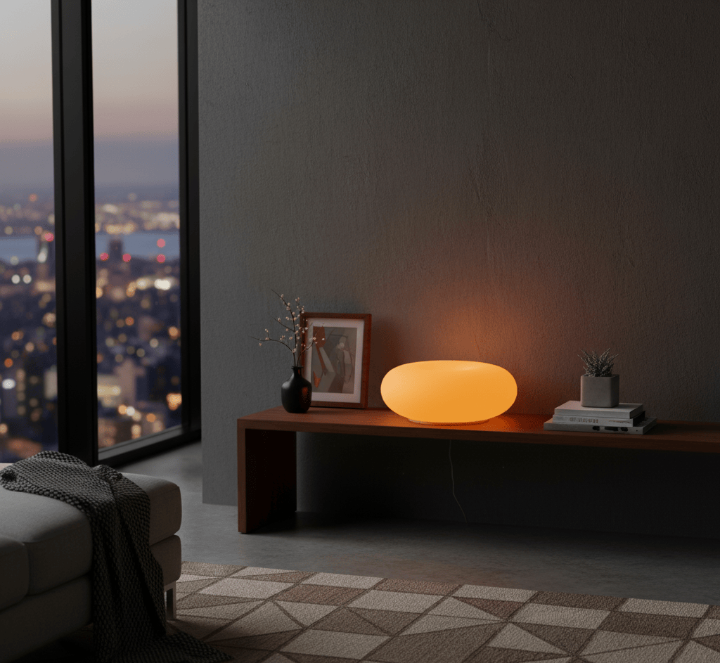 Lampe de chevet design blanche LED, lampe décorative moderne