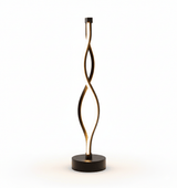 Lampe de bureau design LED torsadée en forme de vague, éclairage moderne décoratif pour salon ou bureau.