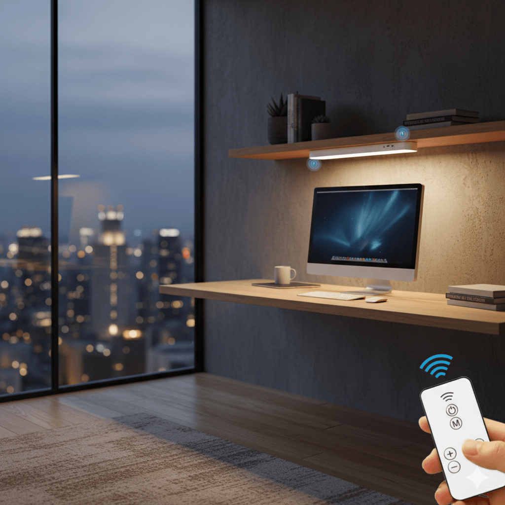 Lampe de chevet murale LED installée dans un salon moderne
