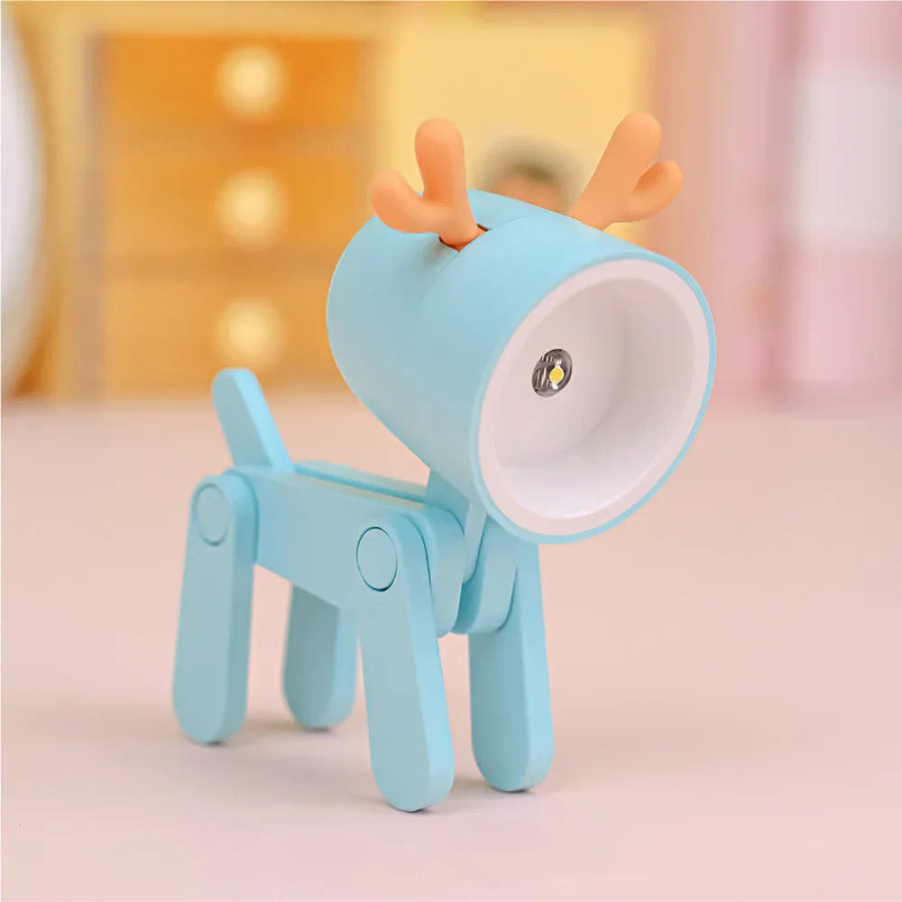 Lampe enfant LED cerf bleu, lampe de chevet enfant décorative, éclairage doux et sécurisé