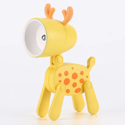 Lampe enfant LED cerf jaune, éclairage doux et rassurant pour chambre bébé