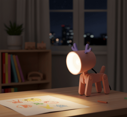 Lampe enfant LED rose en forme de cerf, lampe décorative et veilleuse enfant
