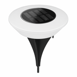 Lampe solaire extérieur sur pied avec panneau solaire rond