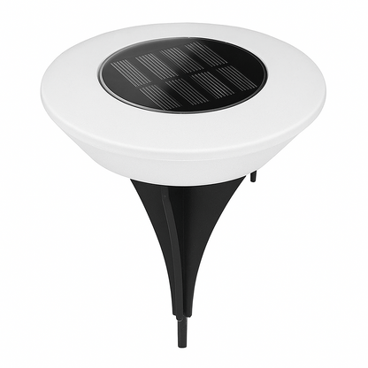 Lampe solaire extérieur sur pied avec panneau solaire rond