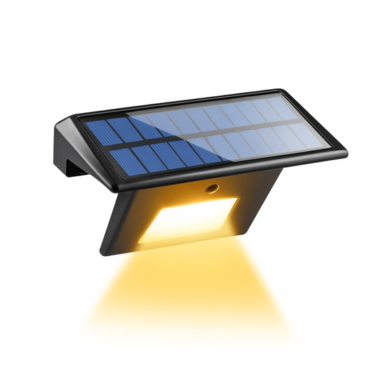 Lampe solaire murale extérieur avec panneau solaire et éclairage LED chaud