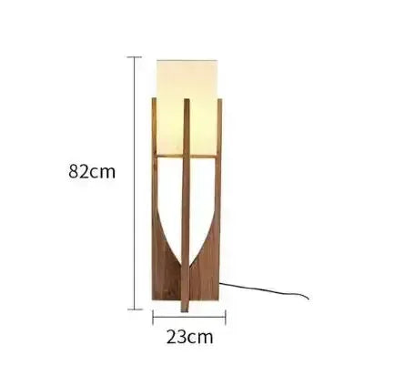 Comparatif des dimensions de la lampe sur pied en bois, différentes hauteurs disponibles pour salon.