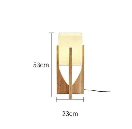 Lampe sur pied en bois 53 cm, format intermédiaire pour salon ou chambre.