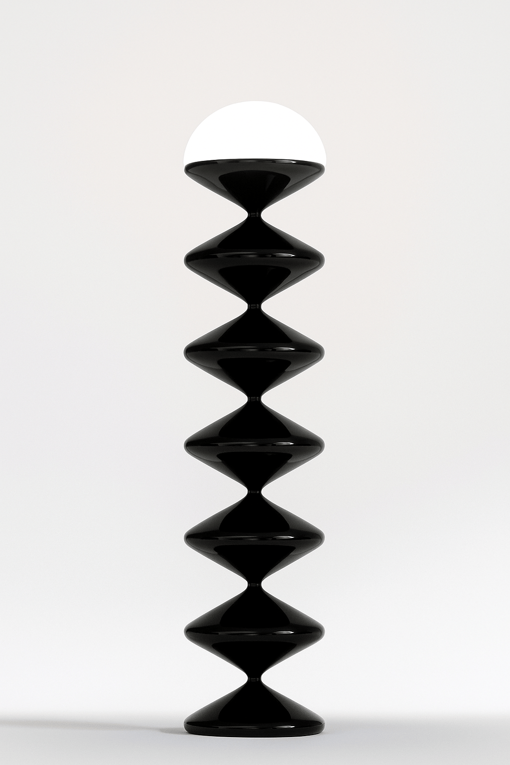Lampe sur pied design sculpturale blanche, éclairage décoratif moderne pour salon ou chambre.