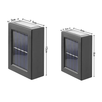 Schéma technique du luminaire extérieur LED avec dimensions détaillées pour installation murale