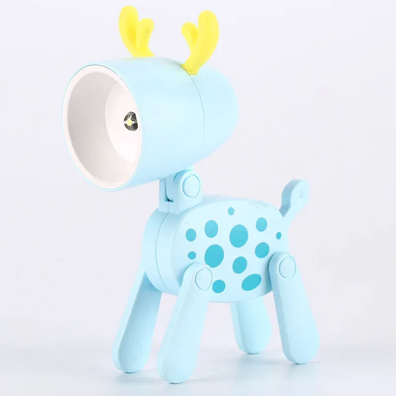 Lampe enfant LED en forme de cerf bleu, veilleuse douce pour chambre enfant