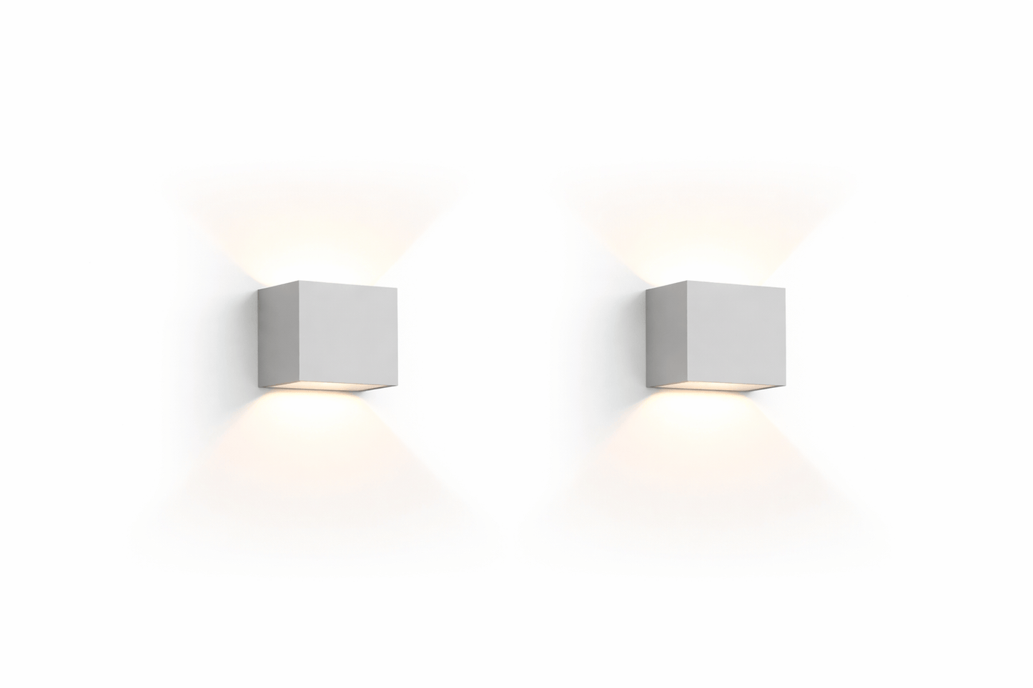 Applique murale LED cubique blanche avec éclairage haut et bas, design mural moderne
