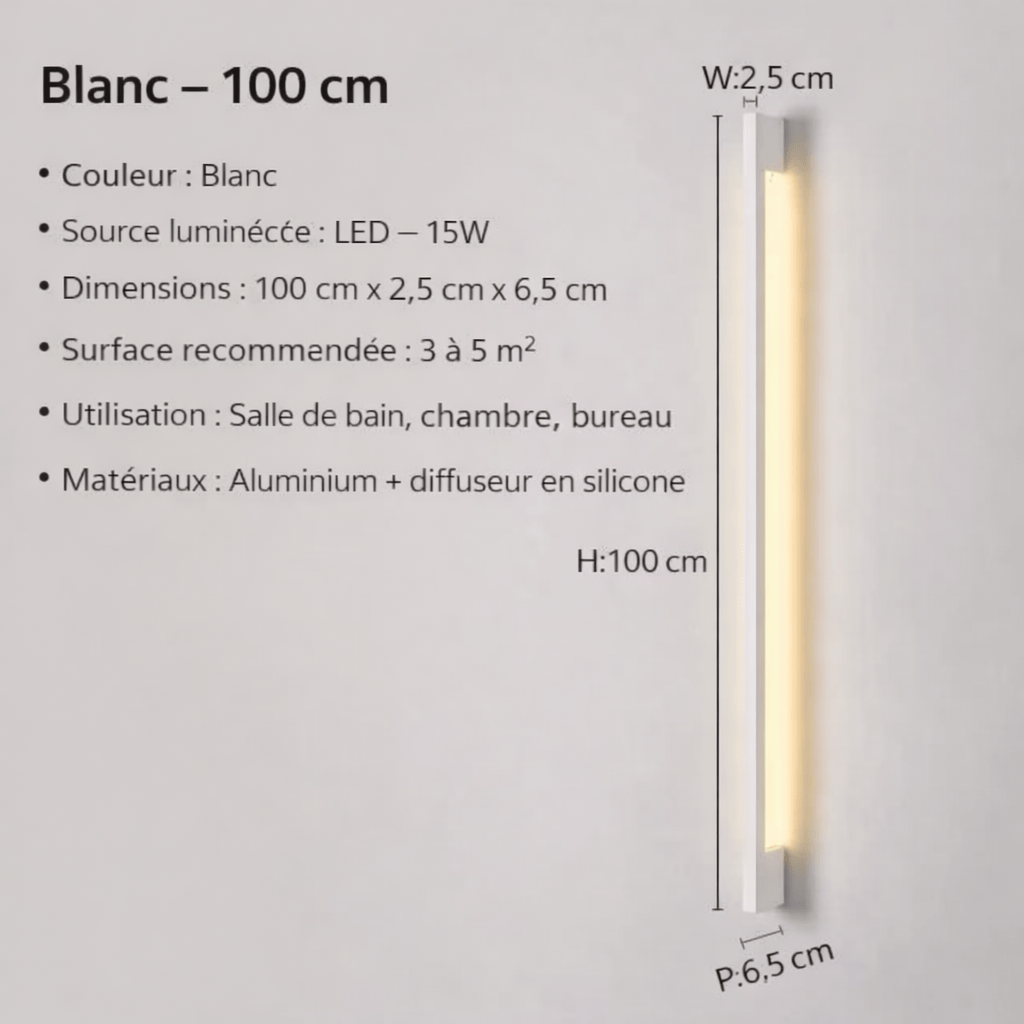 Grande applique murale salon LED design moderne