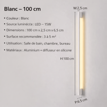 Grande applique murale salon LED design moderne