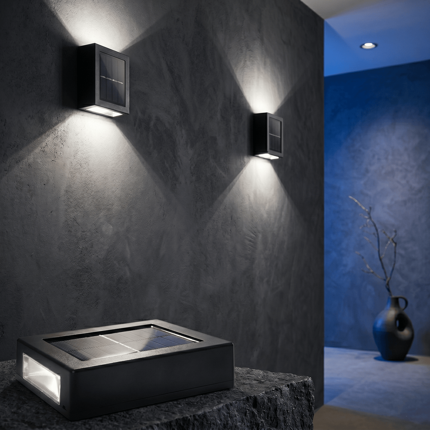 Luminaire extérieur LED lumière blanche, installation murale moderne pour jardin, garage ou terrasse