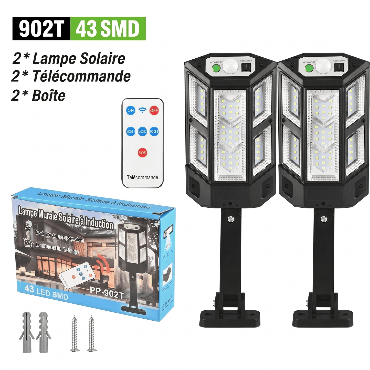 Lampe extérieur solaire détecteur de mouvement