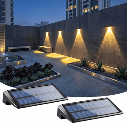 Ensemble de lampes solaires murales extérieur avec panneau solaire