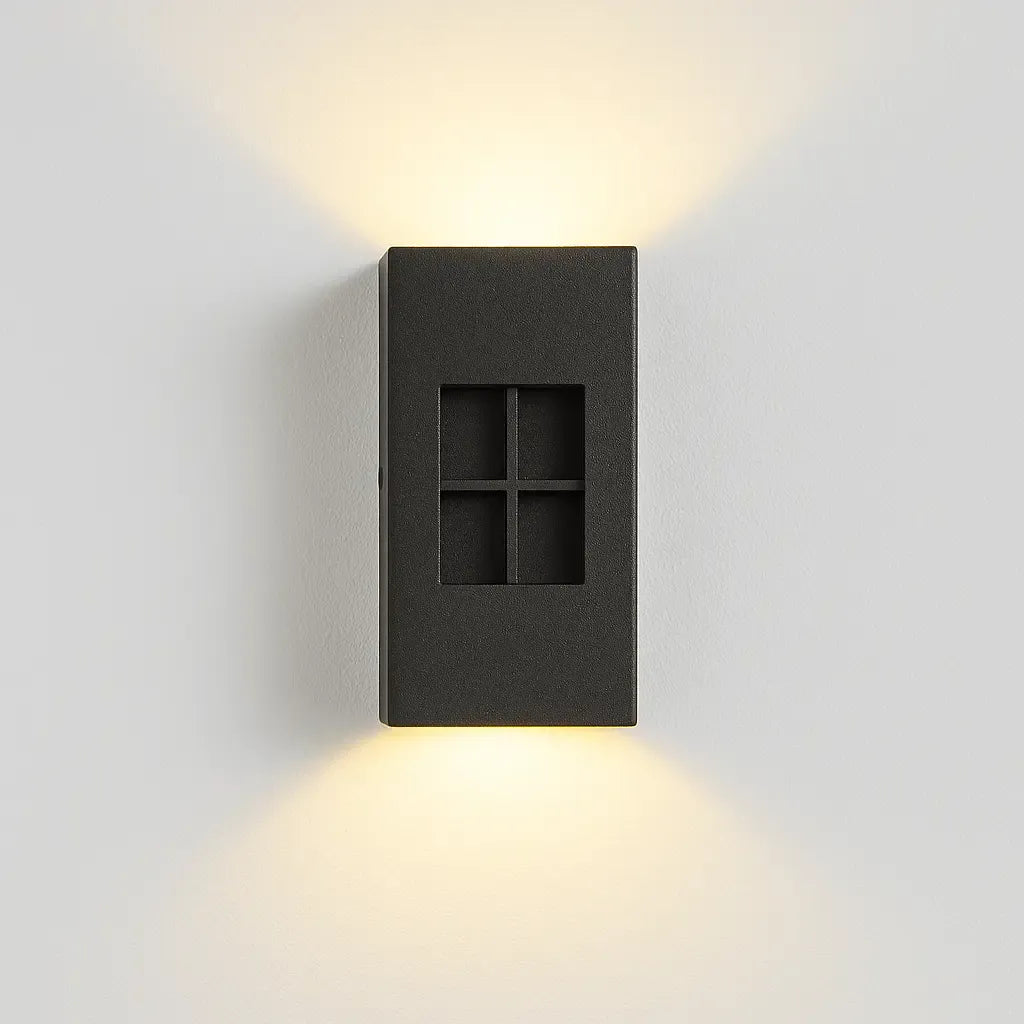 Luminaire extérieur mural design blanc avec éclairage LED haut et bas, idéal pour façade moderne
