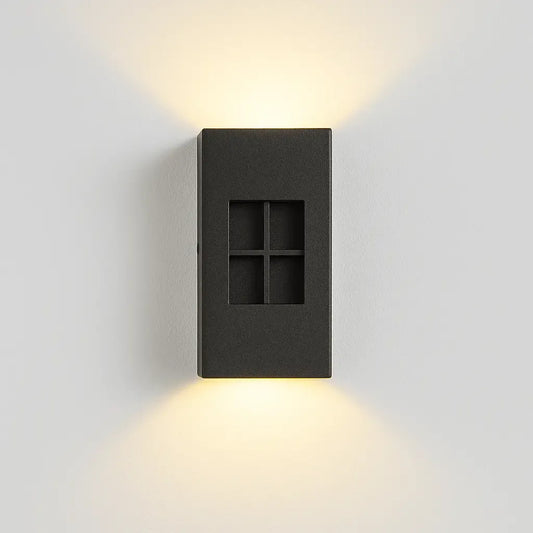 Luminaire extérieur mural design blanc avec éclairage LED haut et bas, idéal pour façade moderne