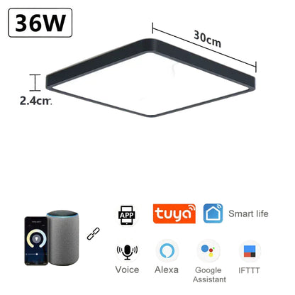 Luminaire mural connecté 36W compatible Tuya, contrôle vocal et application