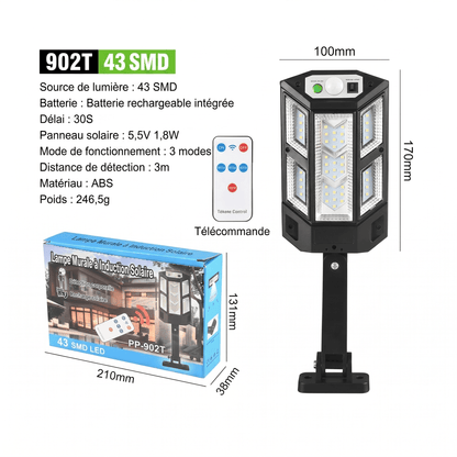 Lampe extérieur solaire détecteur de mouvement