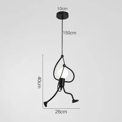Schéma technique d’une suspension design figurative avec dimensions détaillées.